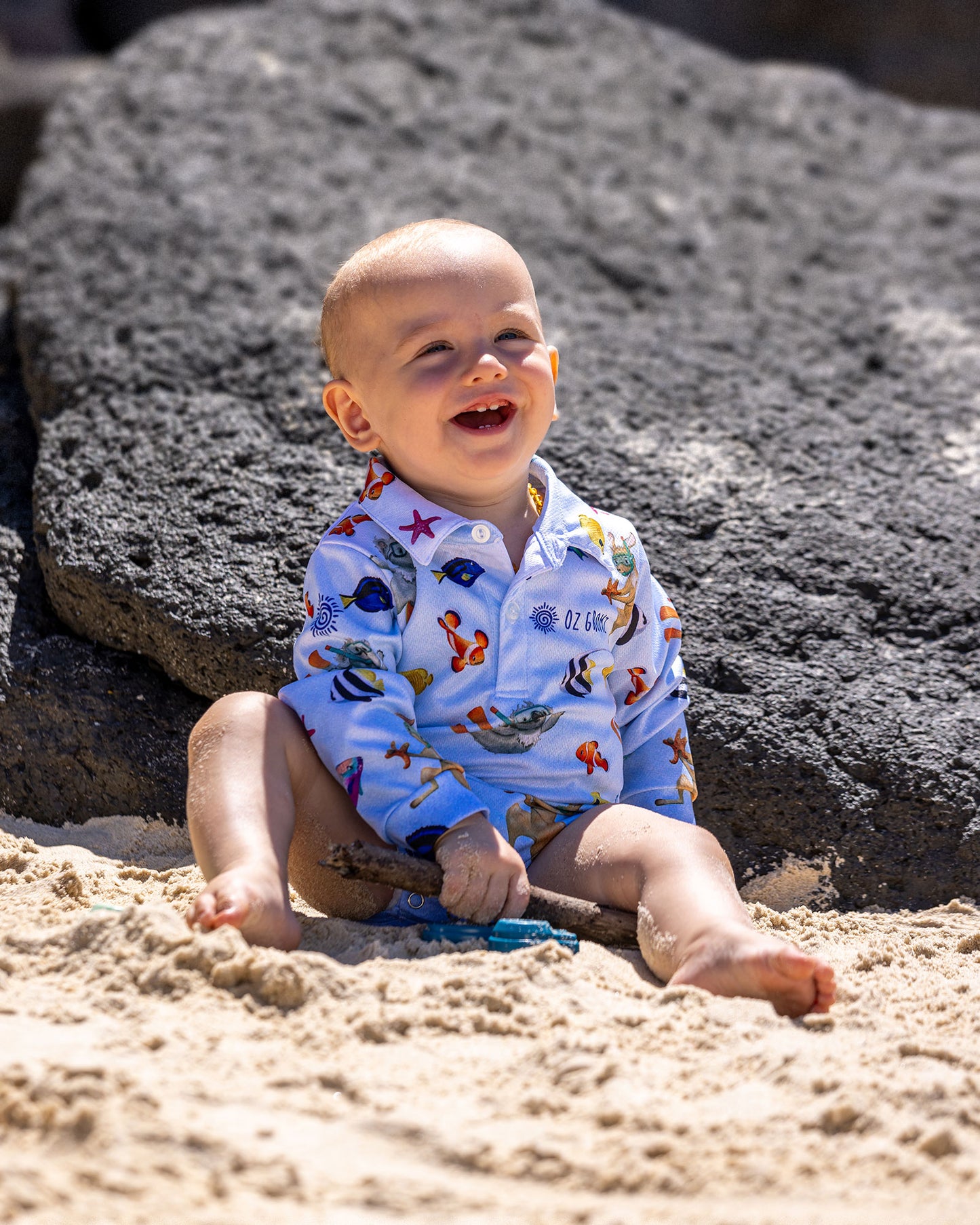 Dive Blue Romper