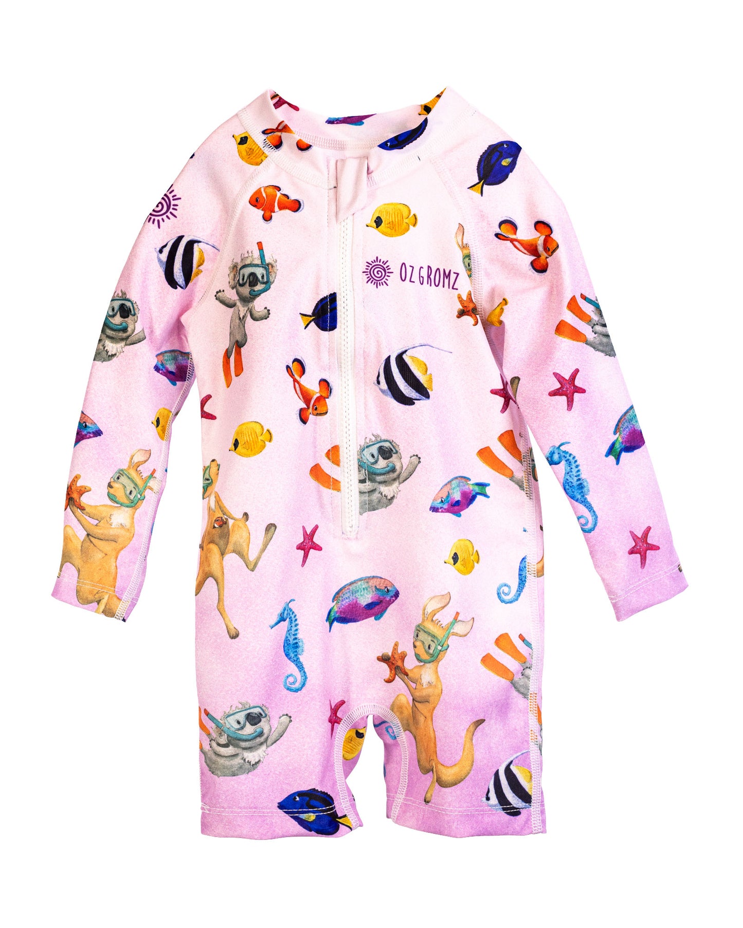 Dive Pink Long Sleeve Swim Suit